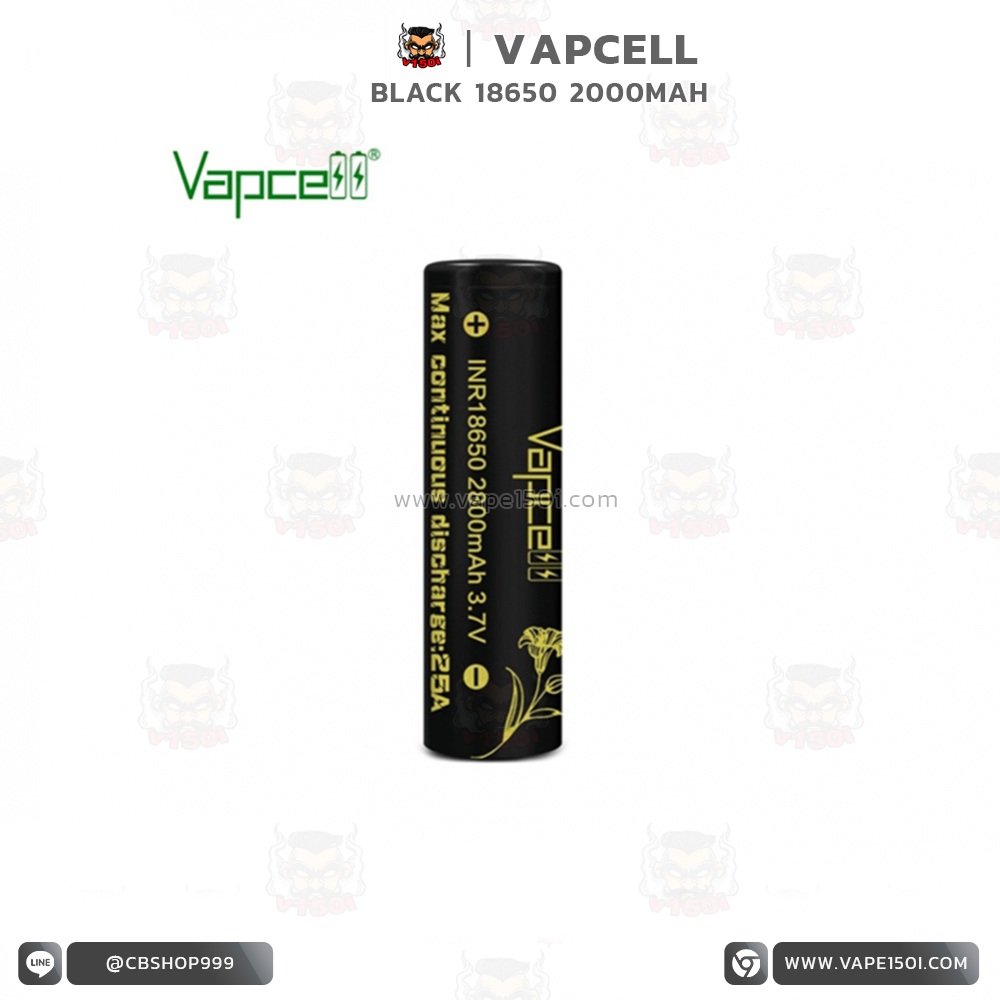 Vapcell 18650 2000mAh สีดำ Vapcell 18650 2000mAh สีดำ