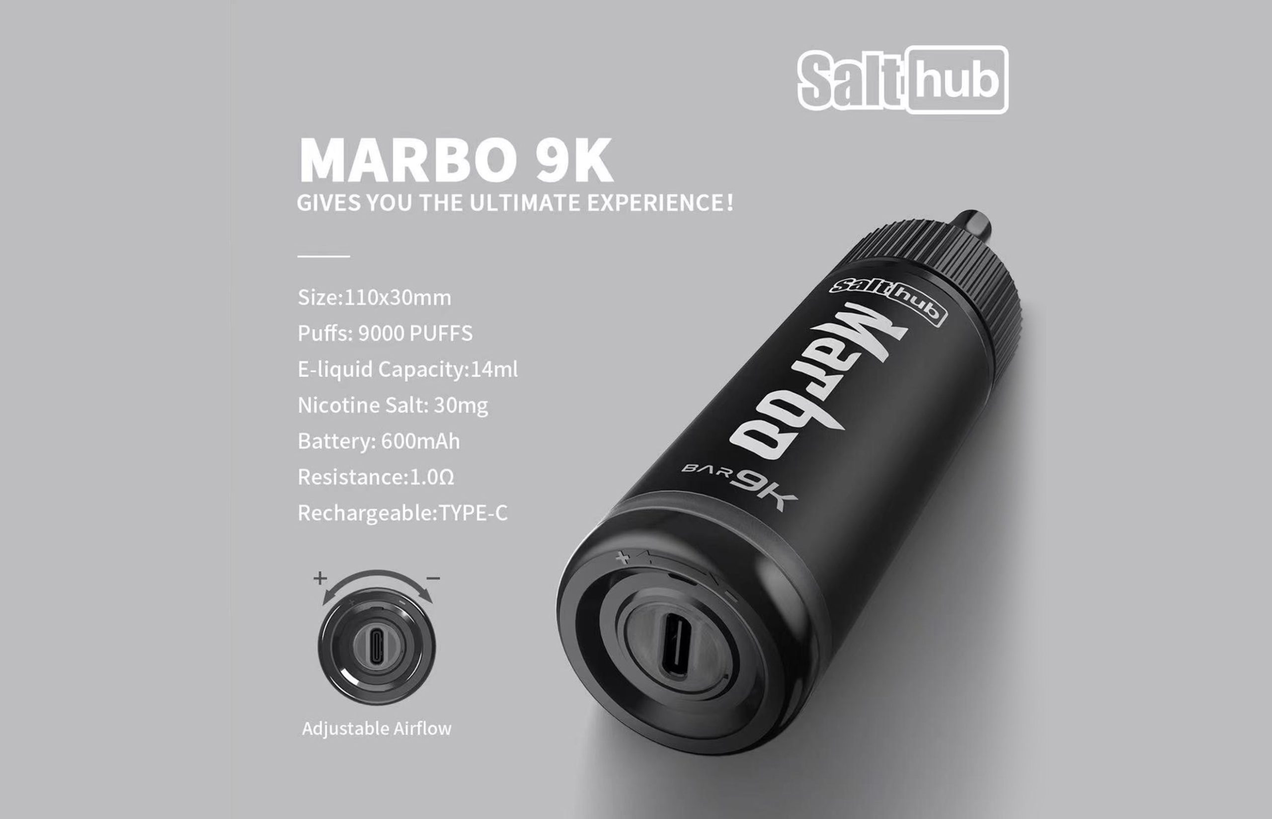 M Bar 9K สเปก 9000 คำ 14ml 600mAh Mesh Coil 1.0Ω