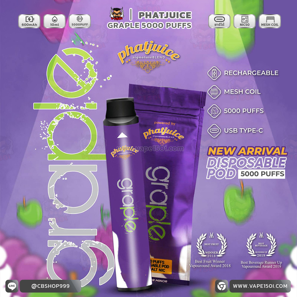 PhatJuice Graple 5000 Puffs-3 PhatJuice Graple 5000 Puffs