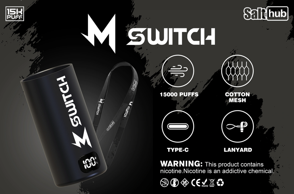 M Switch 15000 Puffs เครื่องเปล่าและเครื่องพร้อมหัวน้ำยา