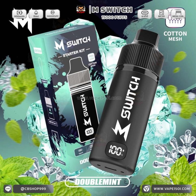 M SWITCH 15000 Puffs กลิ่น Double Mint