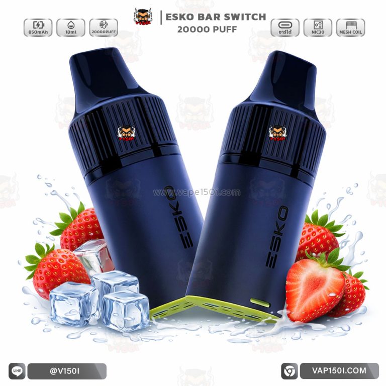 หัว ESKO Switch 20000 Puffs Strawberry สตรอว์เบอร์รี่