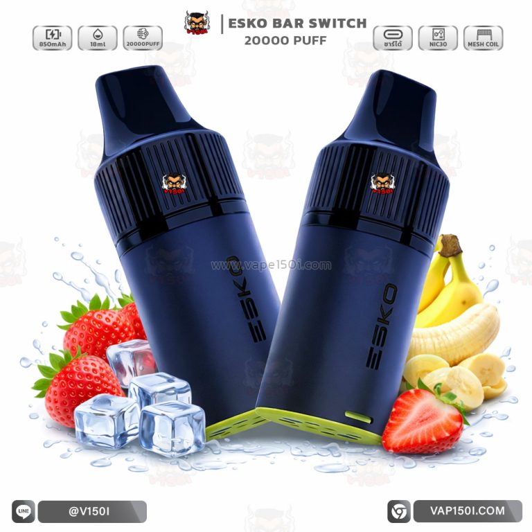 หัว ESKO Switch 20000 Puffs Strawberry Banana สตรอว์เบอร์รี่กล้วย