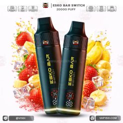 เครื่องพร้อมหัว ESKO Switch 20000 Puffs Strawberry Banana สตรอว์เบอร์รี่กล้วย
