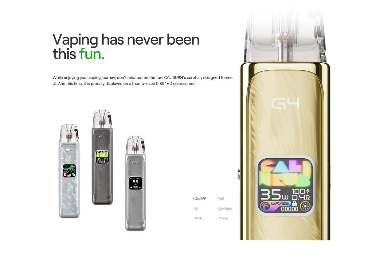 Uwell Caliburn G4 พร้อมหน้าจอ HD