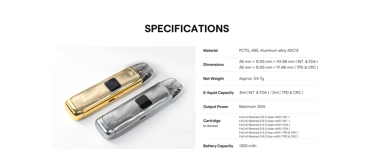 Uwell Caliburn G4 สเปค