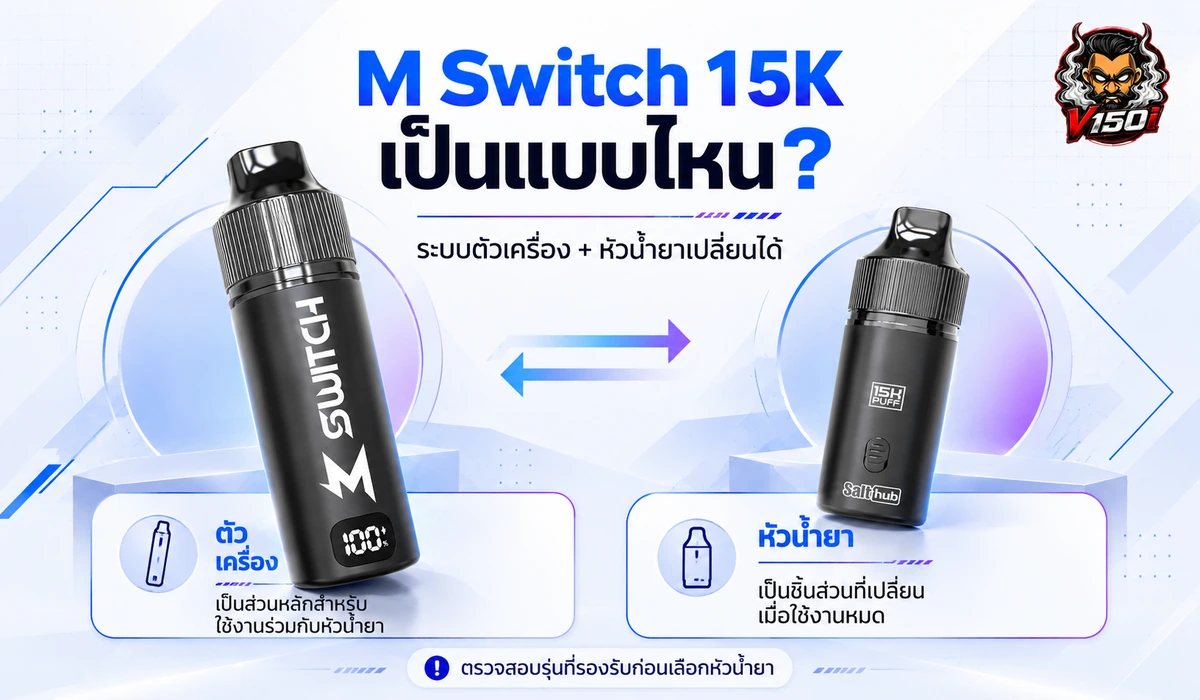 ระบบ M Switch 15K ตัวเครื่องใช้งานร่วมกับหัวน้ำยาเปลี่ยนได้