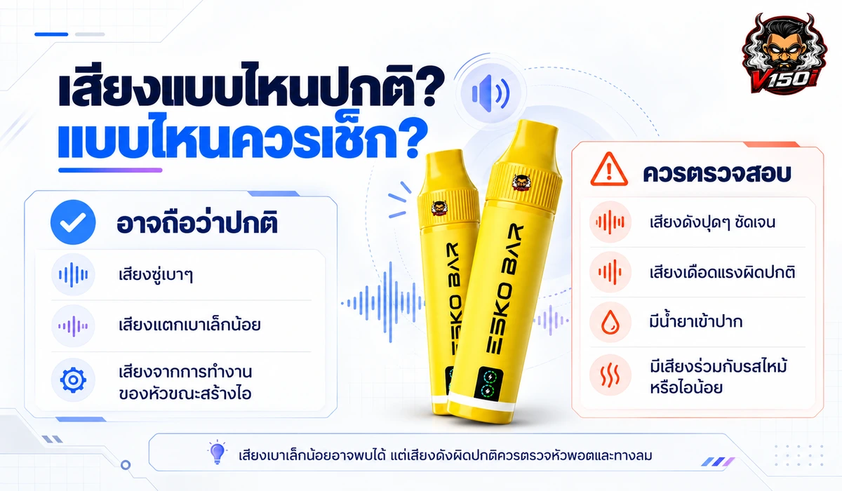 เปรียบเทียบเสียงพอตแบบปกติกับเสียงผิดปกติระหว่างสูบ
