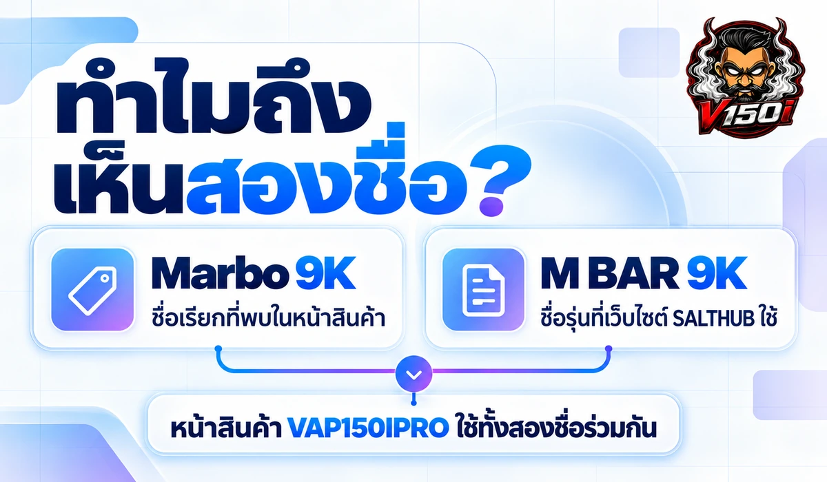 ทำไมถึงเห็นชื่อ Marbo 9K และ M BAR 9K พร้อมคำอธิบายชื่อเรียกสินค้า