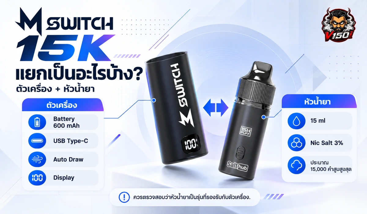 M Switch 15K ตัวเครื่องและหัวน้ำยาแยกส่วนสำหรับใช้งานร่วมกัน