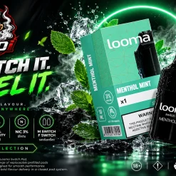 Looma Menthol Mint พอตใช้แล้วทิ้ง กลิ่นเมนทอลมิ้นท์